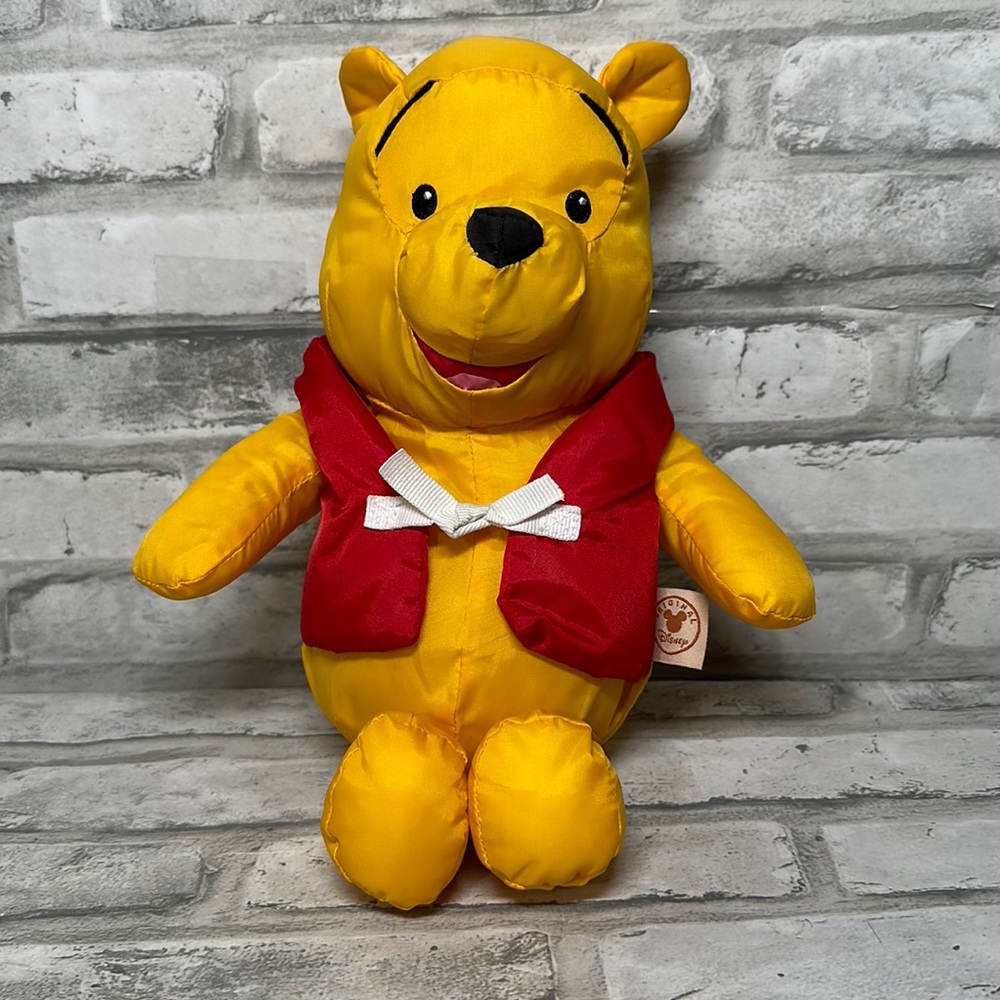 Disney Winnie the Pooh Bear Plush Stuffed Toy Wearing Red Life Jacket 12"
